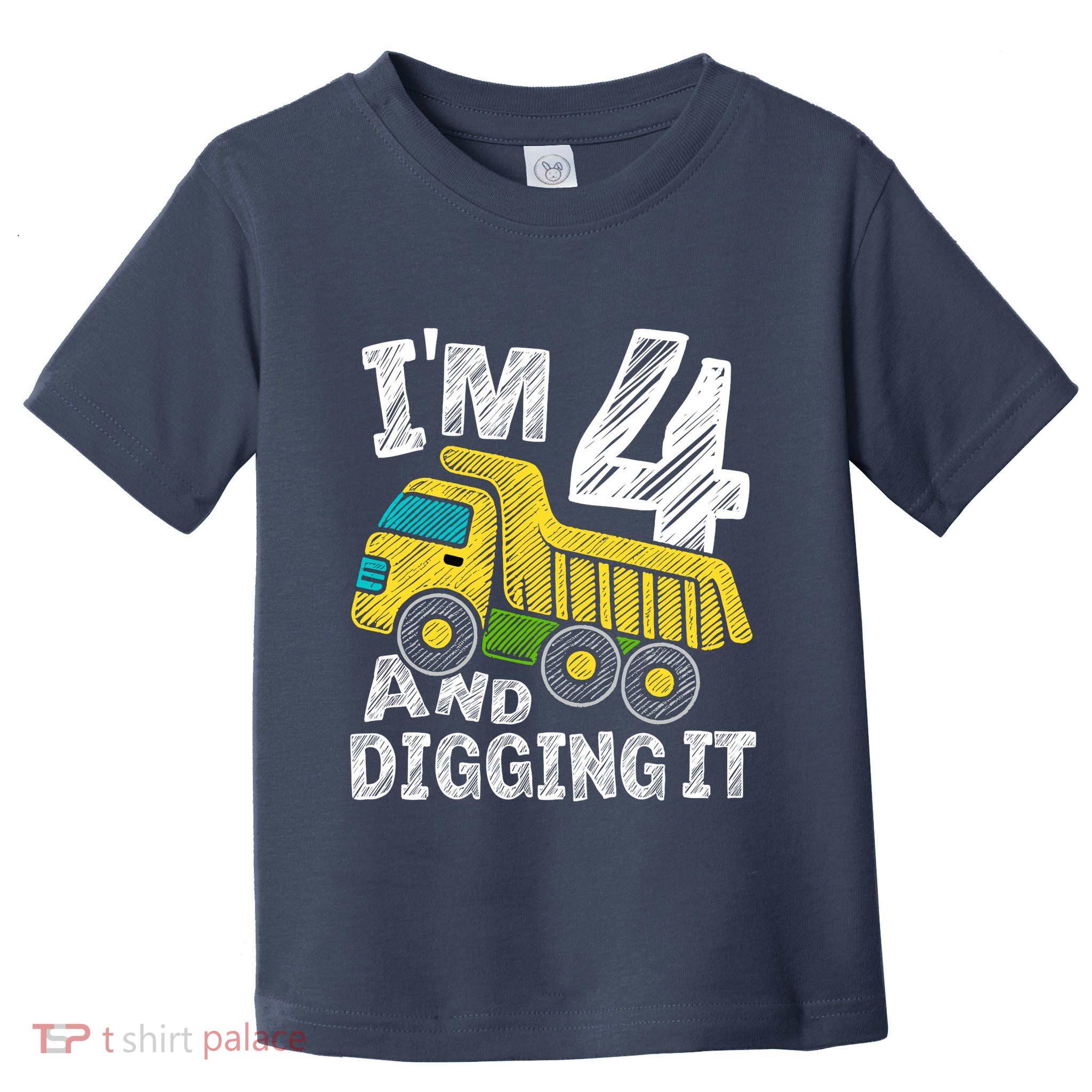 Four Construction 4th Birthday Gifts Fourth Boy 4 Years Old Toddler T-Shirt