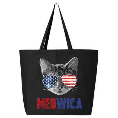 Funny Cat 4th Of July Meowica Merica Usa American Flag 25L Jumbo Tote