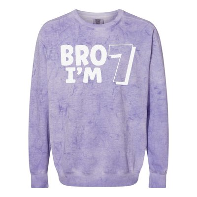 Funny Cute 7th Birthday Bro Im 7 Year Old Seven Seventh Colorblast Crewneck Sweatshirt