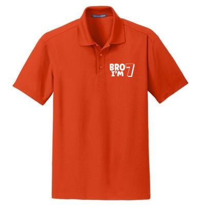 Funny Cute 7th Birthday Bro Im 7 Year Old Seven Seventh Dry Zone Grid Polo