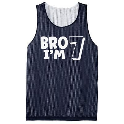 Funny Cute 7th Birthday Bro Im 7 Year Old Seven Seventh Mesh Reversible Basketball Jersey Tank