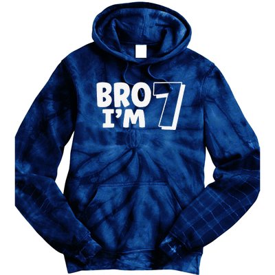 Funny Cute 7th Birthday Bro Im 7 Year Old Seven Seventh Tie Dye Hoodie