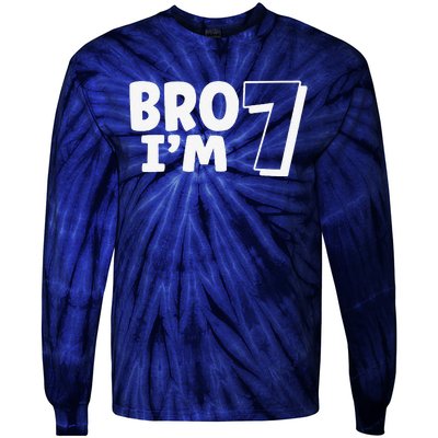 Funny Cute 7th Birthday Bro Im 7 Year Old Seven Seventh Tie-Dye Long Sleeve Shirt