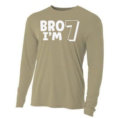 Funny Cute 7th Birthday Bro Im 7 Year Old Seven Seventh Cooling Performance Long Sleeve Crew