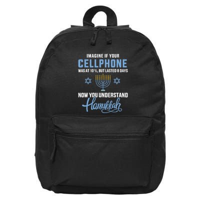 Funny cellphone 8 days understand jewish Hanukkah Chanukah   16 in Basic Backpack