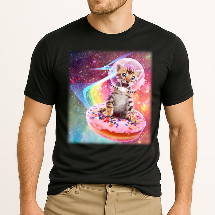 Funny Cute Astronaut Kitty On Rainbow Sprinkle Donut Performance Shirt