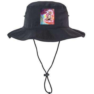 Funny Cute Astronaut Kitty On Rainbow Sprinkle Donut Bucket Hat