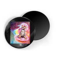 Funny Cute Astronaut Kitty On Rainbow Sprinkle Donut Magnet