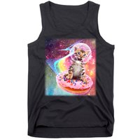 Funny Cute Astronaut Kitty On Rainbow Sprinkle Donut Tank Top