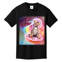 Funny Cute Astronaut Kitty On Rainbow Sprinkle Donut Kids T-Shirt