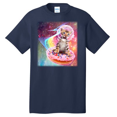 Funny Cute Astronaut Kitty On Rainbow Sprinkle Donut Tall T-Shirt