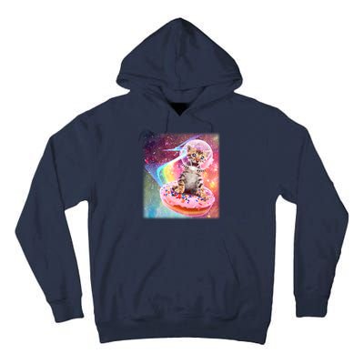 Funny Cute Astronaut Kitty On Rainbow Sprinkle Donut Tall Hoodie