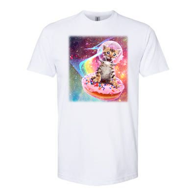 Funny Cute Astronaut Kitty On Rainbow Sprinkle Donut Softstyle® CVC T-Shirt