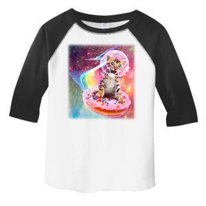 Funny Cute Astronaut Kitty On Rainbow Sprinkle Donut Toddler Fine Jersey T-Shirt