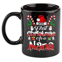 First Christmas As A Nana 2024 1st Christmas Matching Family 11oz C Handle Ceramic Mug