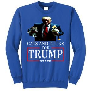 Funny Cats And Ducks For Trump 2024 Kittens Gift Sweatshirt