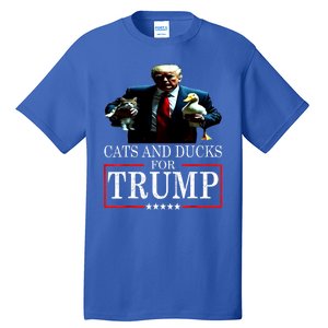 Funny Cats And Ducks For Trump 2024 Kittens Gift Tall T-Shirt