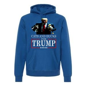 Funny Cats And Ducks For Trump 2024 Kittens Gift Premium Hoodie