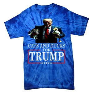 Funny Cats And Ducks For Trump 2024 Kittens Gift Tie-Dye T-Shirt