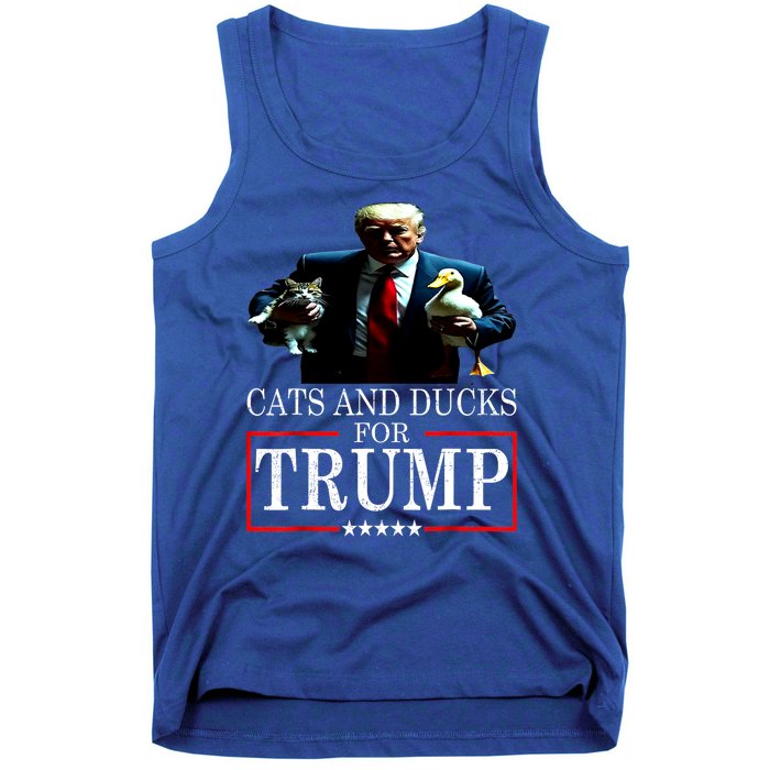 Funny Cats And Ducks For Trump 2024 Kittens Gift Tank Top