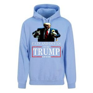 Funny Cats And Ducks For Trump 2024 Kittens Gift Unisex Surf Hoodie