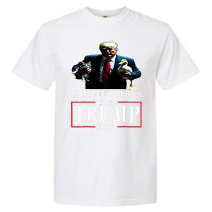 Funny Cats And Ducks For Trump 2024 Kittens Gift Garment-Dyed Heavyweight T-Shirt