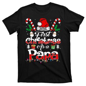 First Christmas As A Papa 2024 1st Christmas Matching Family T-Shirt