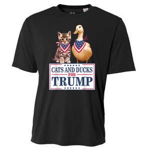 Funny Cats And Ducks For Trump 2024 Gift Cooling Performance Crew T-Shirt