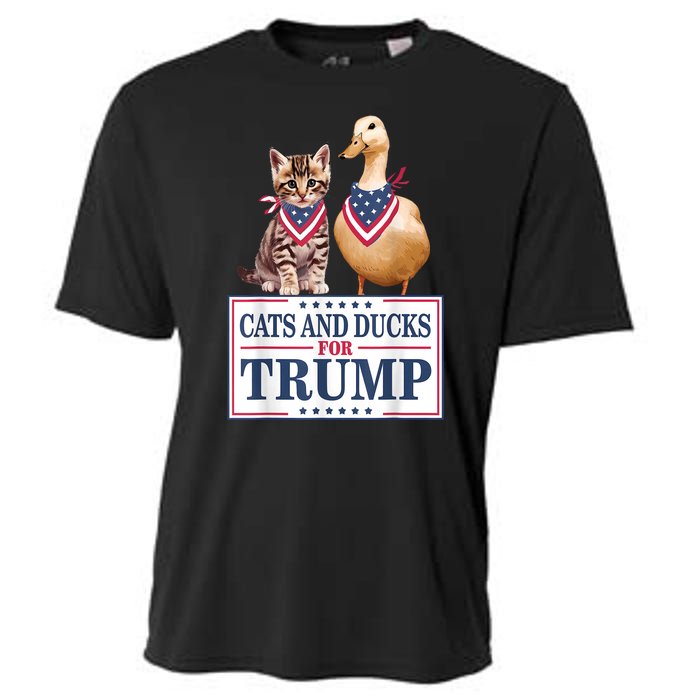 Funny Cats And Ducks For Trump 2024 Gift Cooling Performance Crew T-Shirt