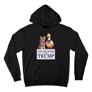 Funny Cats And Ducks For Trump 2024 Gift Hoodie