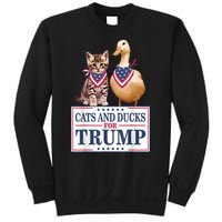 Funny Cats And Ducks For Trump 2024 Gift Sweatshirt