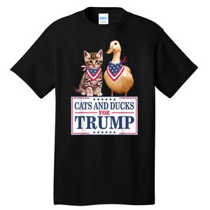 Funny Cats And Ducks For Trump 2024 Gift Tall T-Shirt