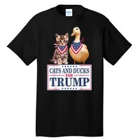 Funny Cats And Ducks For Trump 2024 Gift Tall T-Shirt