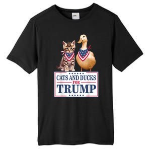 Funny Cats And Ducks For Trump 2024 Gift Tall Fusion ChromaSoft Performance T-Shirt