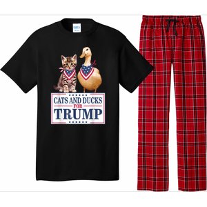 Funny Cats And Ducks For Trump 2024 Gift Pajama Set