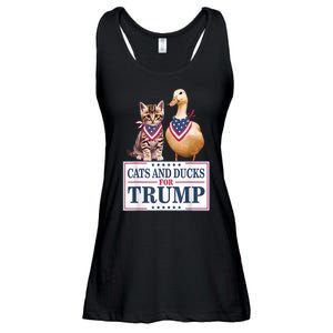 Funny Cats And Ducks For Trump 2024 Gift Ladies Essential Flowy Tank