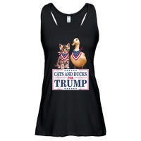 Funny Cats And Ducks For Trump 2024 Gift Ladies Essential Flowy Tank