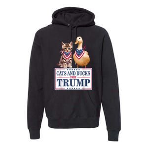 Funny Cats And Ducks For Trump 2024 Gift Premium Hoodie