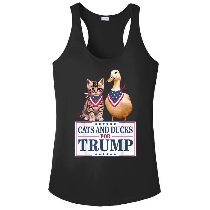 Funny Cats And Ducks For Trump 2024 Gift Ladies PosiCharge Competitor Racerback Tank