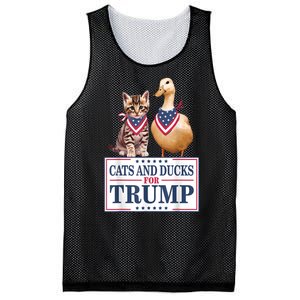 Funny Cats And Ducks For Trump 2024 Gift Mesh Reversible Basketball Jersey Tank