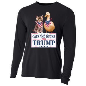 Funny Cats And Ducks For Trump 2024 Gift Cooling Performance Long Sleeve Crew