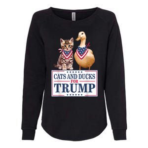 Funny Cats And Ducks For Trump 2024 Gift Womens California Wash Sweatshirt