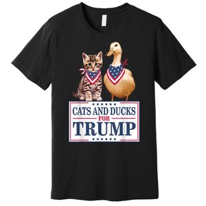 Funny Cats And Ducks For Trump 2024 Gift Premium T-Shirt