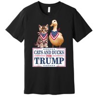 Funny Cats And Ducks For Trump 2024 Gift Premium T-Shirt