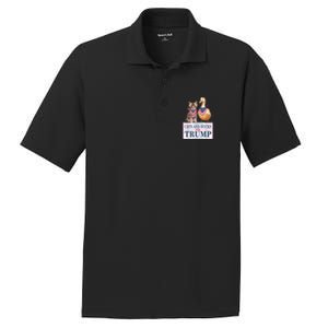 Funny Cats And Ducks For Trump 2024 Gift PosiCharge RacerMesh Polo