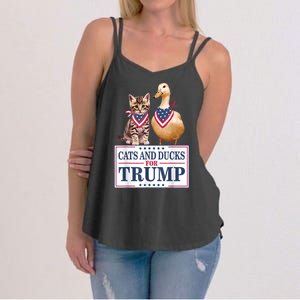 Funny Cats And Ducks For Trump 2024 Gift Women's Strappy Tank