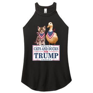 Funny Cats And Ducks For Trump 2024 Gift Women's Perfect Tri Rocker Tank