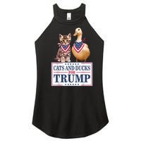 Funny Cats And Ducks For Trump 2024 Gift Women's Perfect Tri Rocker Tank