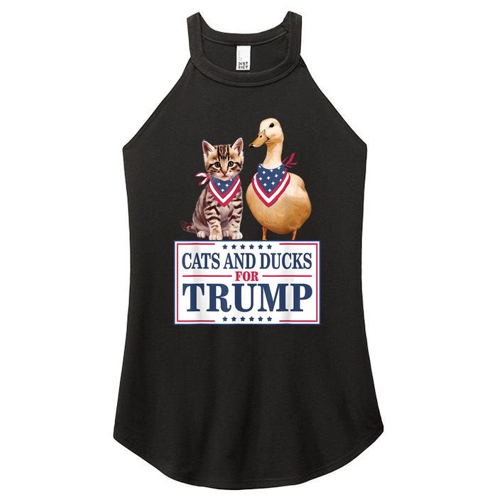 Funny Cats And Ducks For Trump 2024 Gift Women's Perfect Tri Rocker Tank