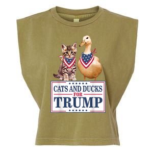 Funny Cats And Ducks For Trump 2024 Gift Garment-Dyed Women's Muscle Tee